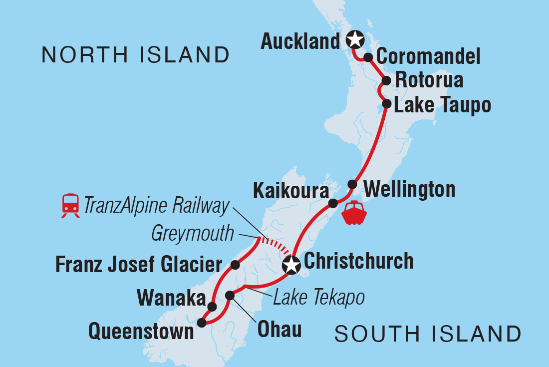 Map of New Zealand Uncovered including New Zealand